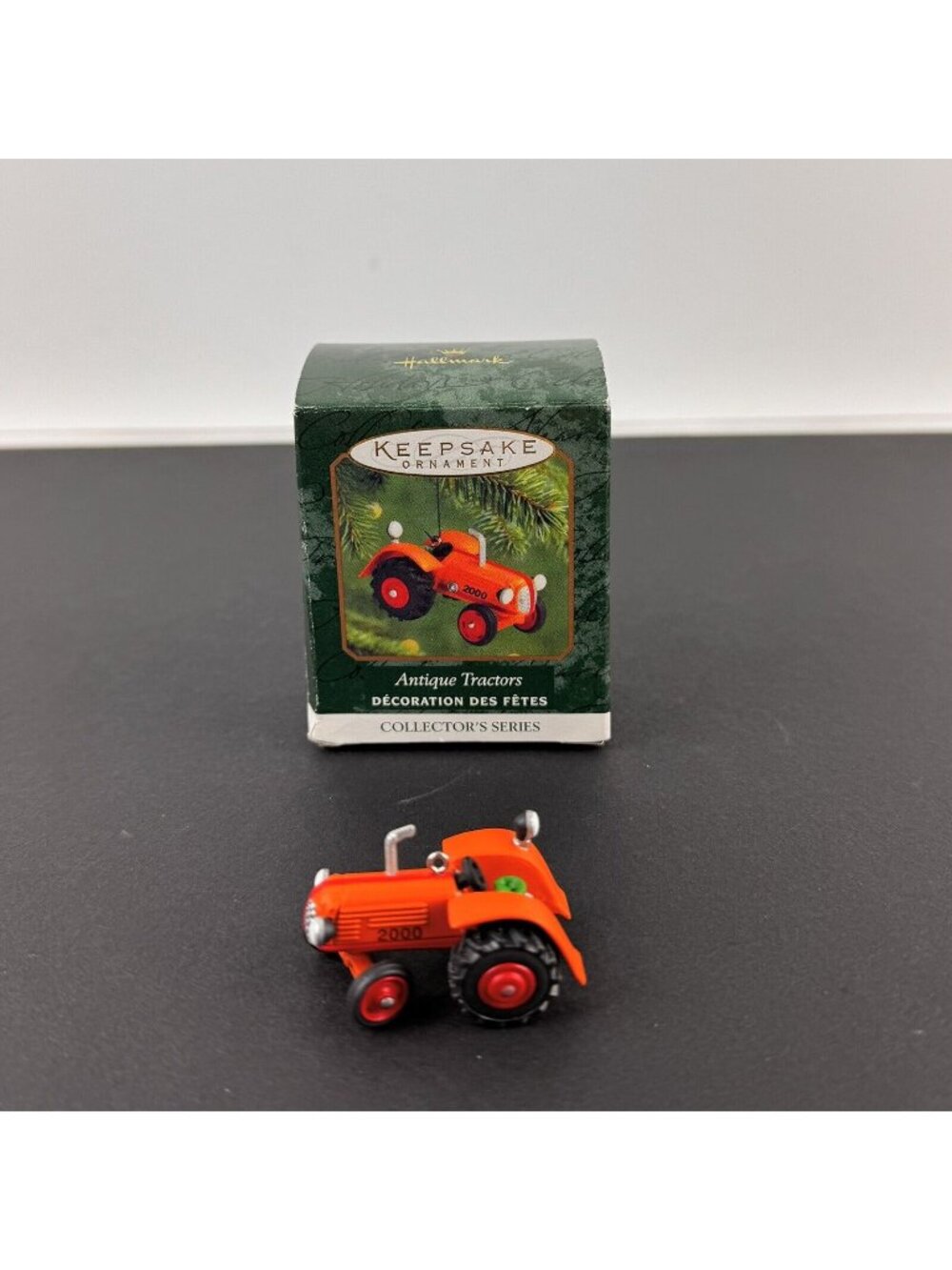 Hallmark Keepsake Ornament Antique Tractors Orange Die-Cast Metal 2000 QXM5994